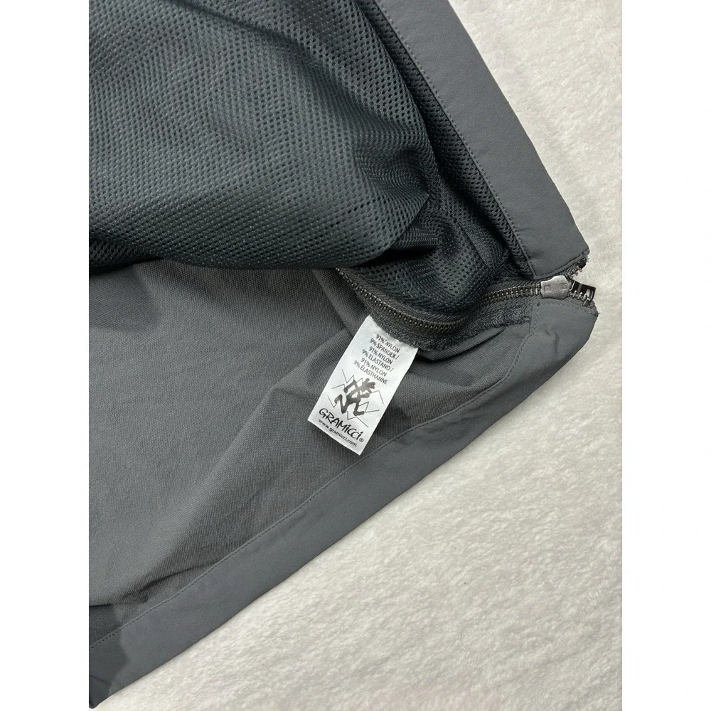 Gramicci Men's L Buttermilks Climbing Jacket 1/4 Zip Solid Gray Hooded